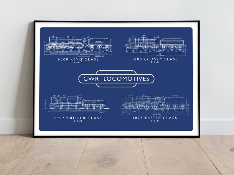 GWR Train Print, Steam Train Poster Wall Art, Birthday Gifts for Him ...
