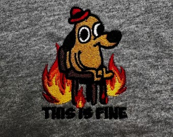 Chemise/sweat/sweat à capuche This Is Fine pour chien