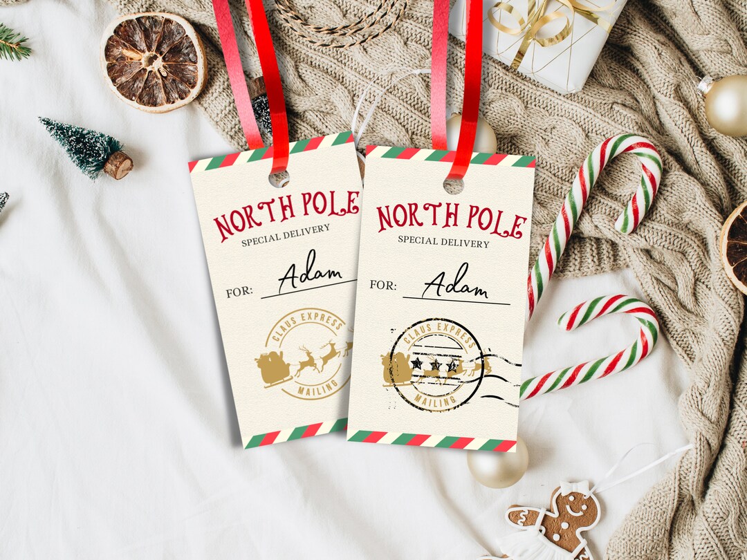 Printable Christmas Gift Tags North Pole Special Delivery From Santa ...