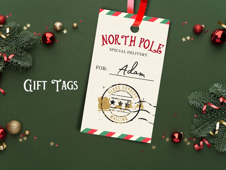 Printable Christmas Gift Tags North Pole Special Delivery From Santa ...
