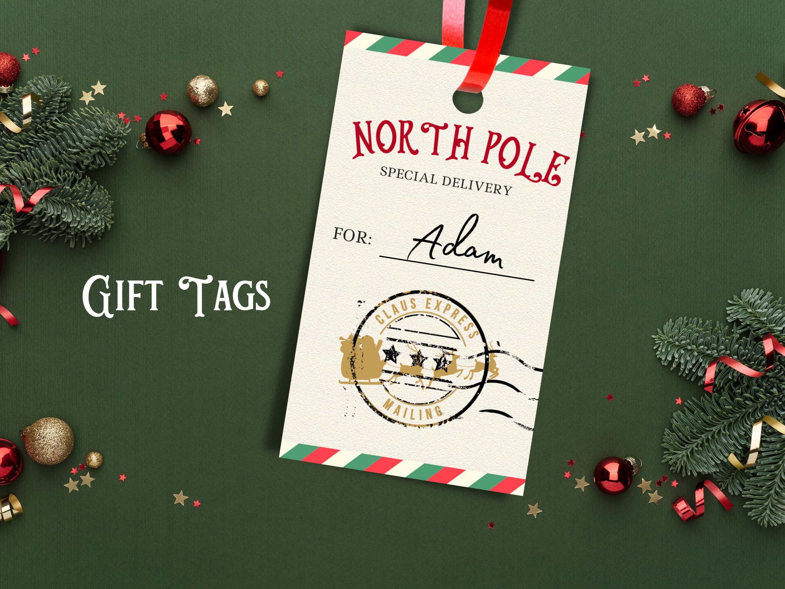 Printable Christmas Gift Tags North Pole Special Delivery From Santa ...