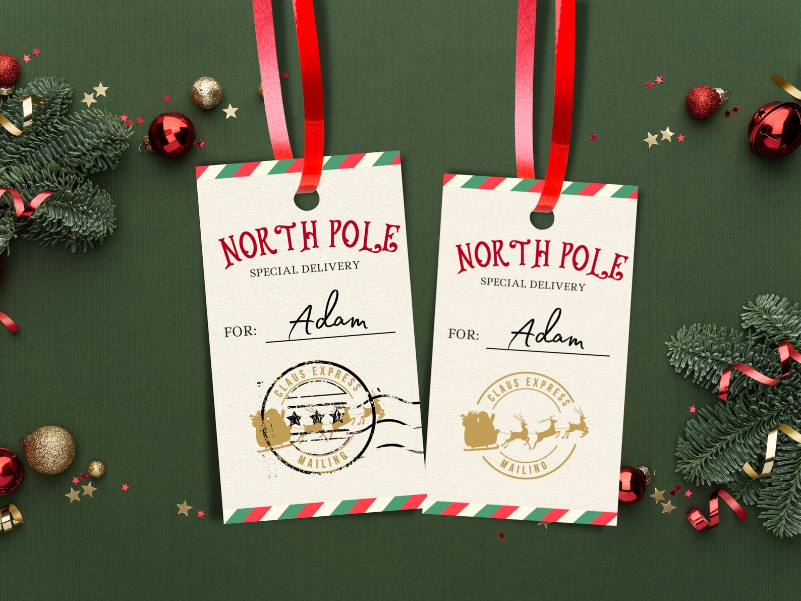 Printable Christmas Gift Tags North Pole Special Delivery From Santa ...