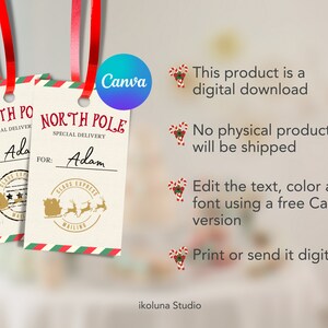 Printable Christmas Gift Tags North Pole Special Delivery From Santa ...