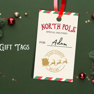 Printable Christmas Gift Tags North Pole Special Delivery From Santa ...