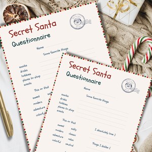 Christmas Questionnaire for Kids, Secret Santa Survey, Christmas Wish ...