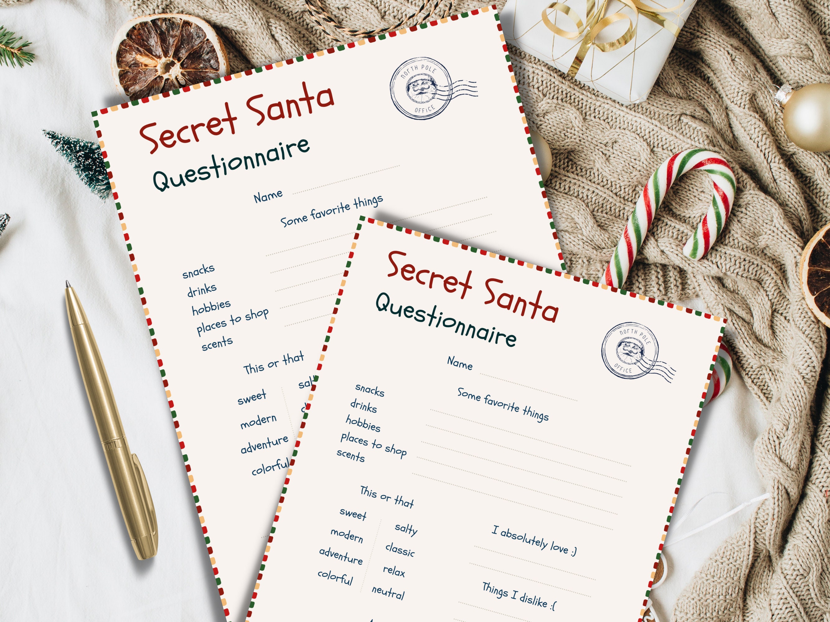 Christmas Questionnaire Printable