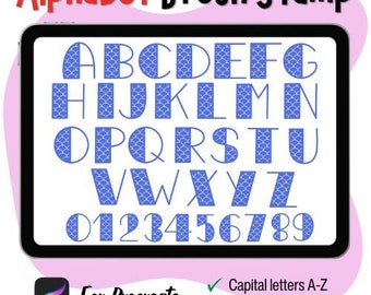 Animal Alphabet Brush Stamp: A-Z Font for Procreate