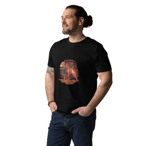 Unisex organic cotton t-shirt —dog fire pitbull from hell