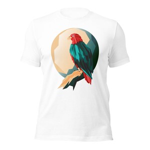 Camiseta unissex: camiseta com estampa de pássaro geométrico