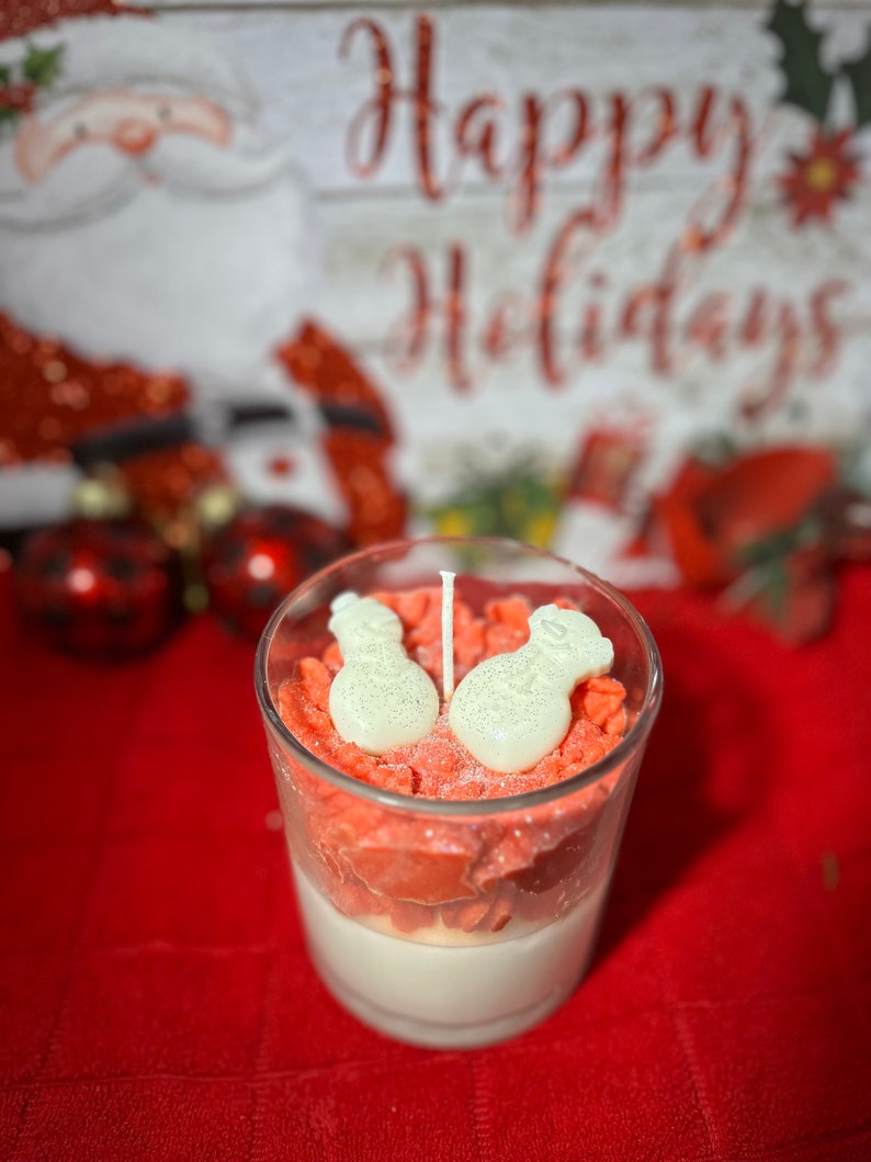 Christmas Candle in a Jar Handmade Candle Snowman Candle Etsy