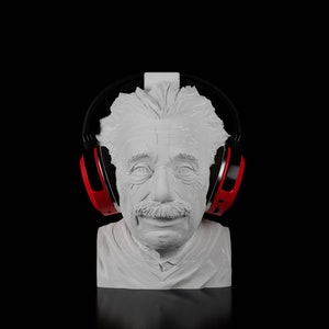 Albert Einstein Headphone Stand | Einstein Headset Stand | Perfect Gamer Gift Headphone Holder | Einstein Bust | Big Desk gadget Handmade