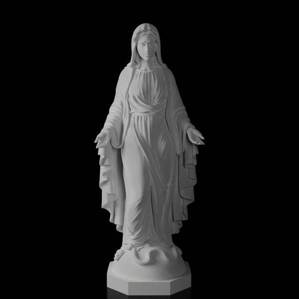 Statue de la Vierge Marie – Notre-Dame de Grâce | Décoration de bureau, décoration d'étagère | Bureau de grande taille fait à la main | Unique| Cadeaux| Statue ancienne| Histoire