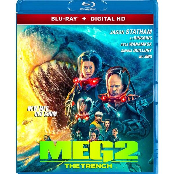 Meg 2: The Trench 2023 Blu-Ray Digital HD Movie Jason Statham Free Shipping Region Free
