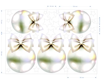 3D Christmas Window Decals, Baubles and Stars, DIY Holiday Decoration