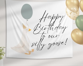 Custom Backdrop Fabric, Silly Goose Birthday, Custom Party Decor, Photo Banner