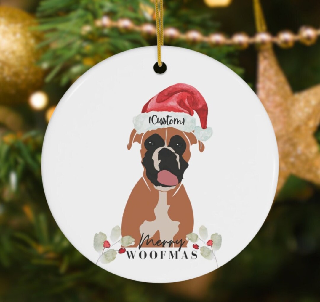 Custom Boxer Dog Ornament, Dog Boxer Lovers Ornament, Boxer Dog
