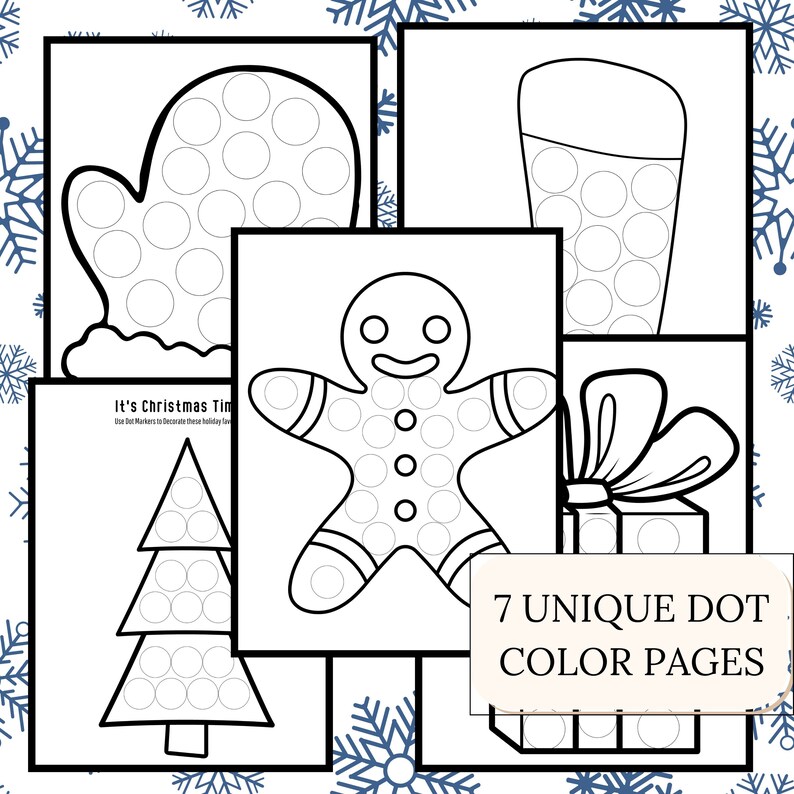 Dot Marker Christmas Coloring Christmas Dot Marker Sheet Dot Etsy