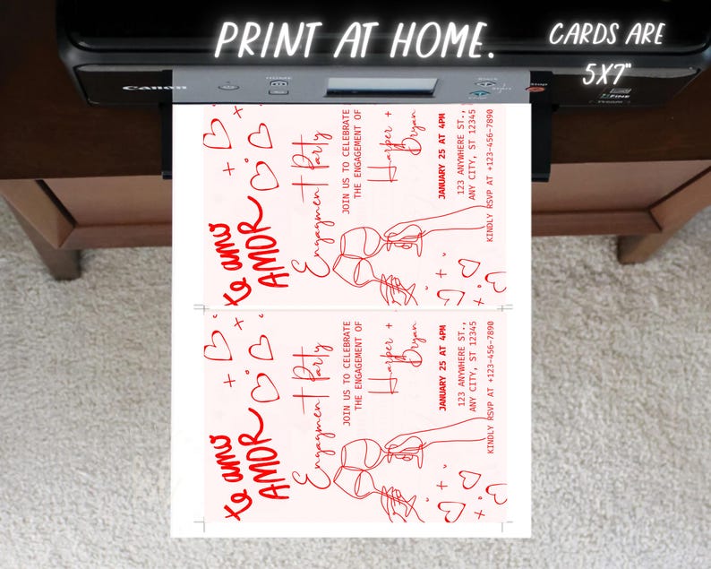 Hand Drawn Italian Engagement Party Invitation Fully Editable