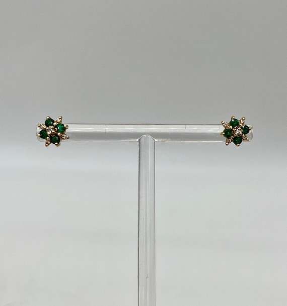 1930's Emerald & Diamond Gold Earrings, 2.29 CTW 1