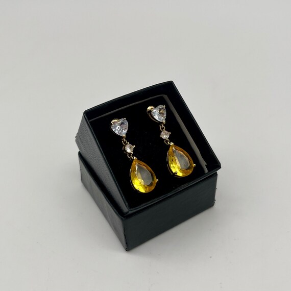 Citrine & Burmese Spinel Drop Earrings, 12 CTW 14… - image 3