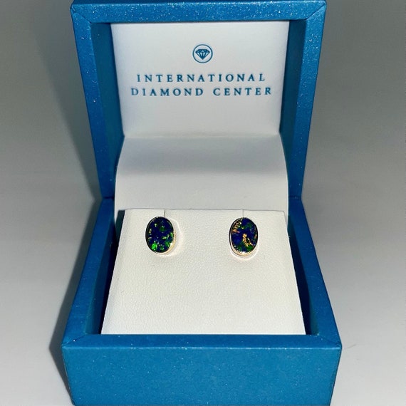 Australian Opal Earrings- 1 CTW 14K Gold - image 10