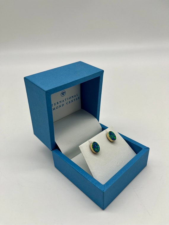 Australian Opal Earrings- 1 CTW 14K Gold - image 7