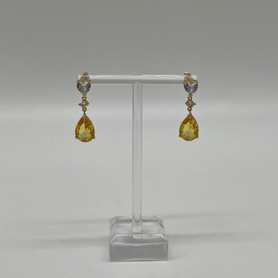 Citrine & Burmese Spinel Drop Earrings, 12 CTW 14… - image 1