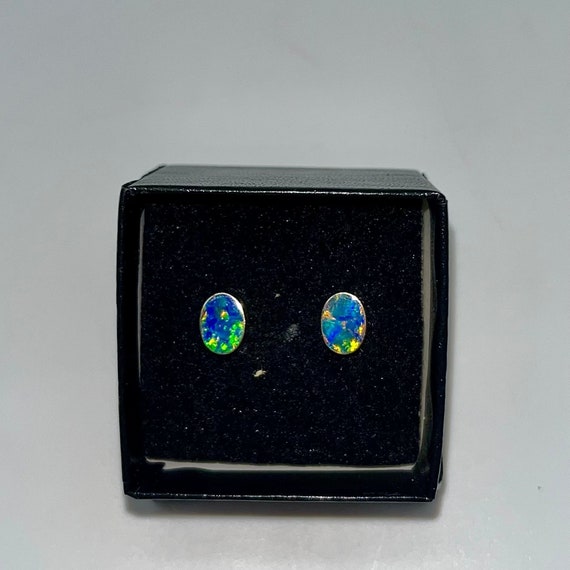 Australian Opal Earrings- 1 CTW 14K Gold - image 5
