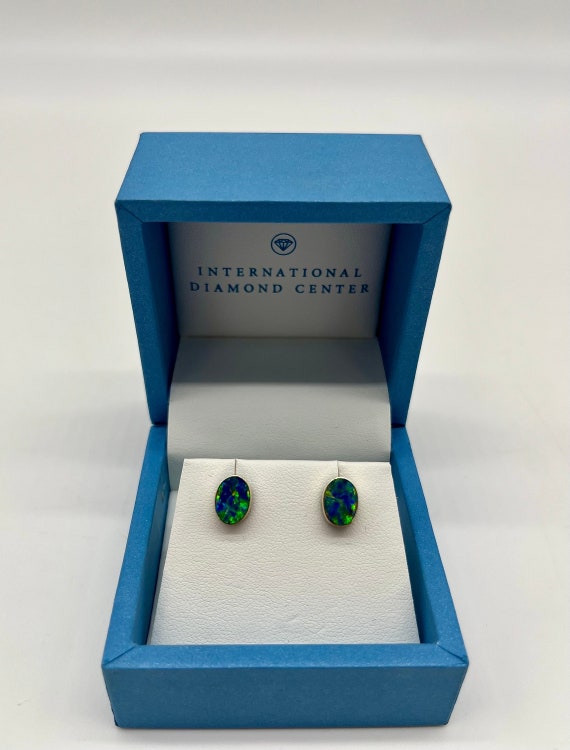 Australian Opal Earrings- 1 CTW 14K Gold