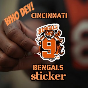 Nr. 9 JOE BURROW Who Dey Cincinnati Bengals Vinyl Fußball Aufkleber Laptop Aufkleber Flasche Aufkleber Aufkleber Mann Vatertag Geburtstag Geschenk 3
