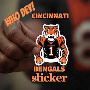 Nr. 1 JA'MARR CHASE Who Dey Cincinnati Bengals Vinyl Fußball Aufkleber Laptop Aufkleber Flasche Aufkleber Mann Vatertag Geburtstag Geschenk 1