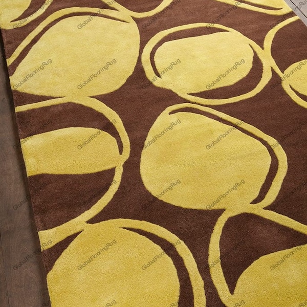 Hand Tufted Leaf Rug Modern Woolen Rug 100% Woolen Area Rug Rugs For Bedroom Living Room Dining Hall Kitchen Kids Rug 8x10 Rug Area Rug