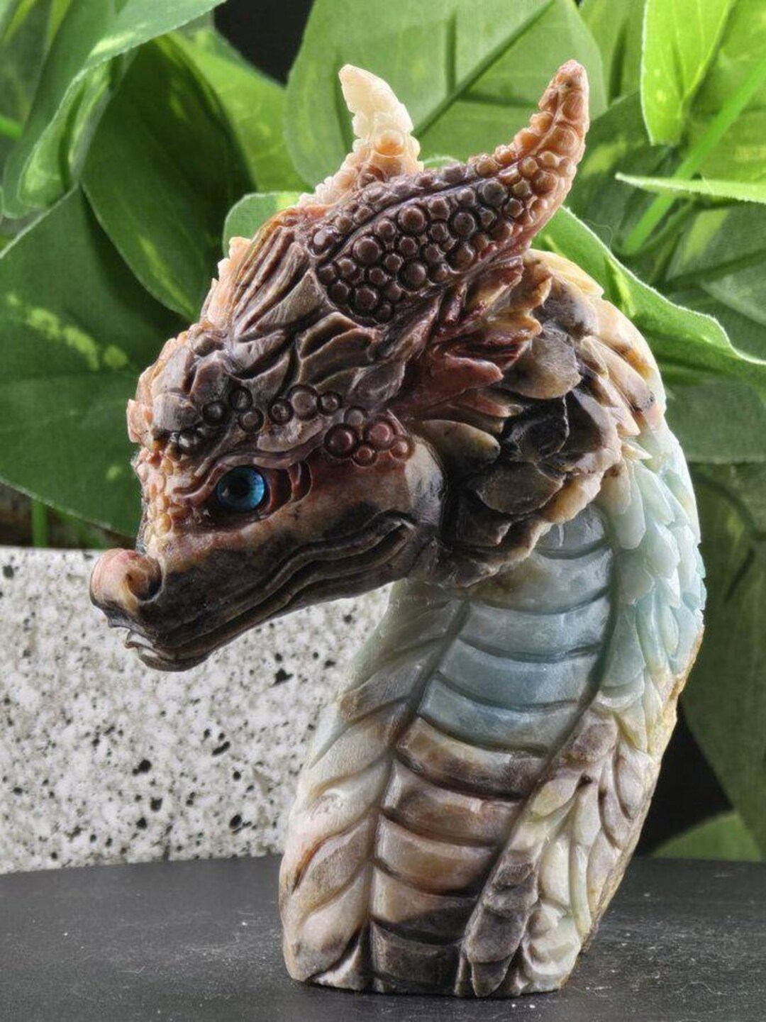 Hand-carved Amazonite Dragon Statue: Metaphysical Crystal Decor - Etsy