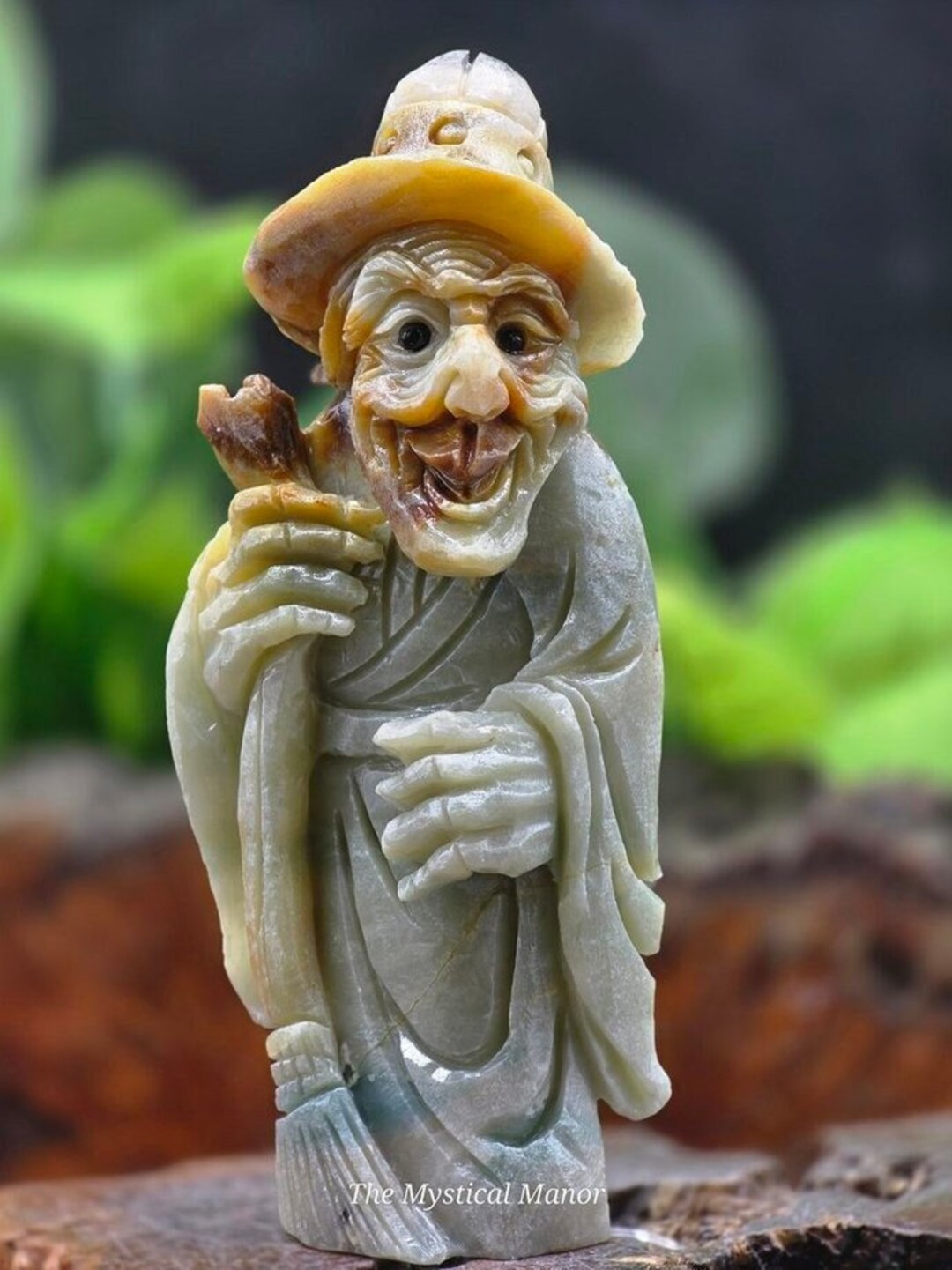 Adorable WITCH, Hand Carved Amazonite, Halloween, Gift for Her/him ...