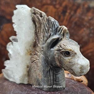 Statue de cheval sculptée à la main, quartz, cadeau de décoration pour la maison, amas de cristaux métaphysiques