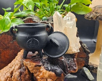 Altar Cauldron Cast Iron Mini Cauldron for tabletop use. Spells, incense, smudging 3"