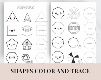 Polygon shapes printable, polygon pdf, coloring pages, homeschool printable