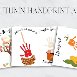 Autumn kids handprint, fall hand craft, baby toddler keepsake, minimalist art, baby footprint art, fall preschool printable, sentimental