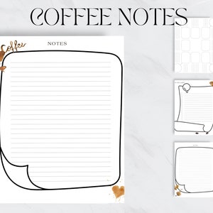 Coffee notes printable, coffee planner, coffee notes pdf, brainstorm printable, mind map printable, coffee to do printable, to do list pdf