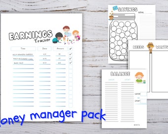 Kids savings printable, savings goal, savings tracker, savings challenge, kids money savings, kids financial literacy, kids budget printable