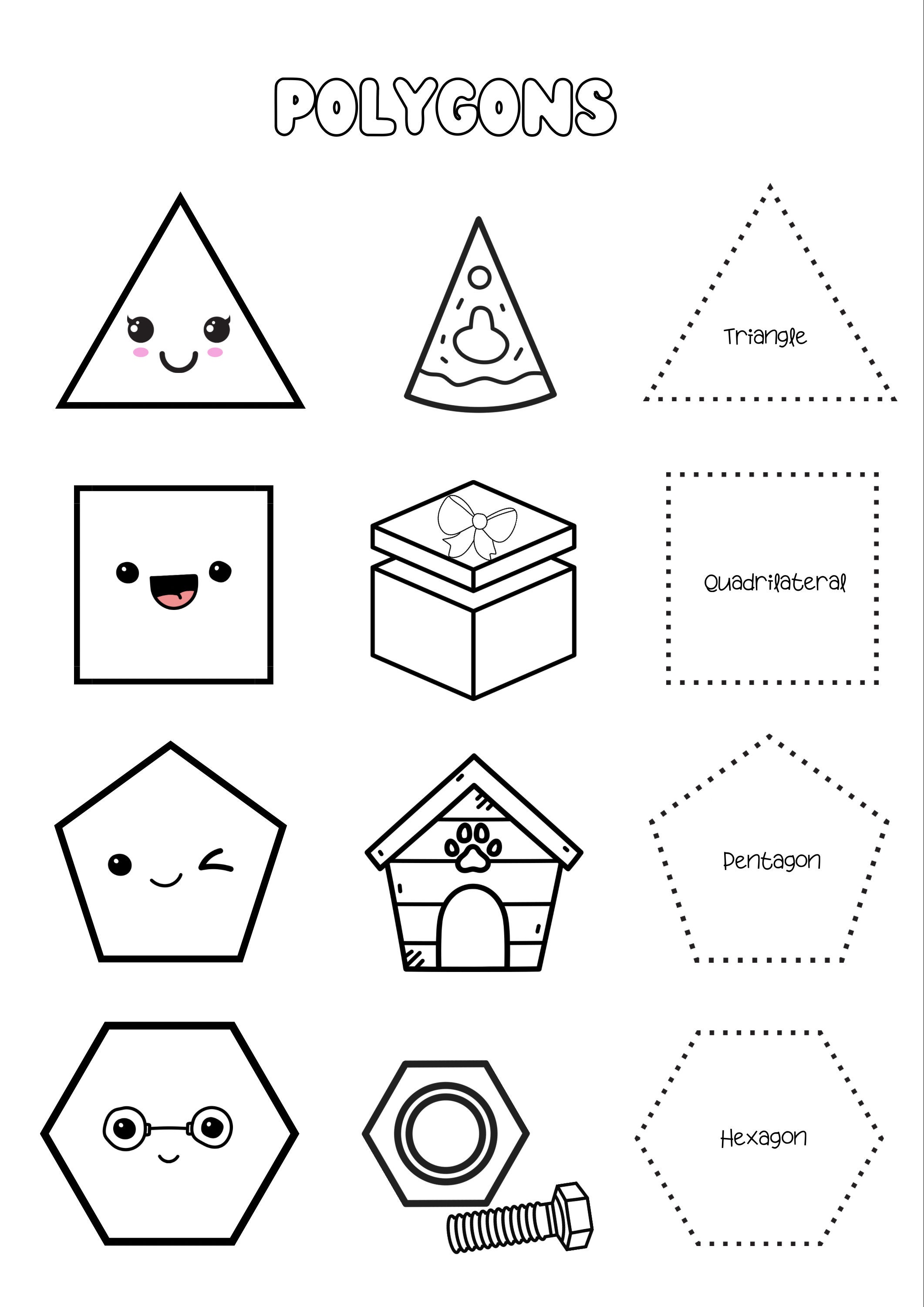 Polygon Shapes Printable, Polygon Pdf, Coloring Pages, Homeschool ...
