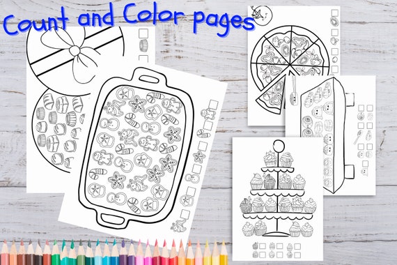 Count and color, math download, coloring pages, homeschool printable, counting worksheets, beginning math, math practice, find and color