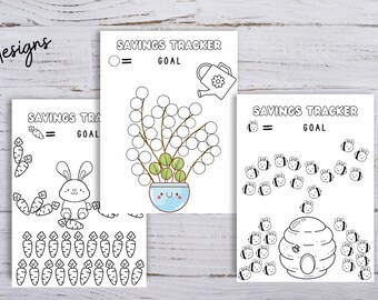 Kids savings printable, savings goal, savings tracker, savings challenge, kids money savings, kids financial literacy, kids budget printable