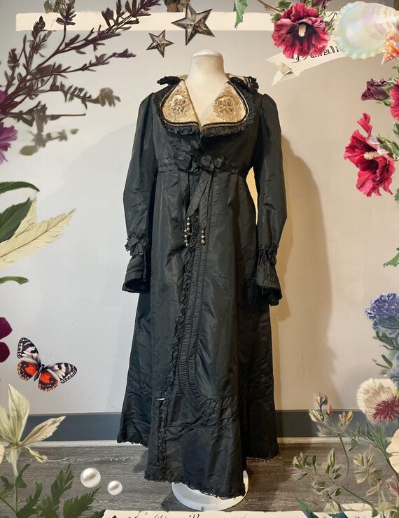 Wednesday Black Victorian Coat with Lacing