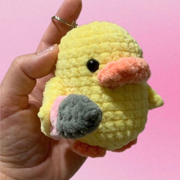 Canard avec couteau Meme Amigurumi au crochet doudou drôle populaire meme fait main