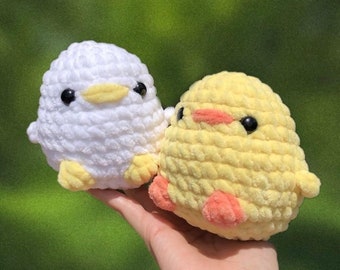 Mini pollitos/patos para peluche Amigurumi de Pascua, animal de peluche de pato mallard blando de ganchillo