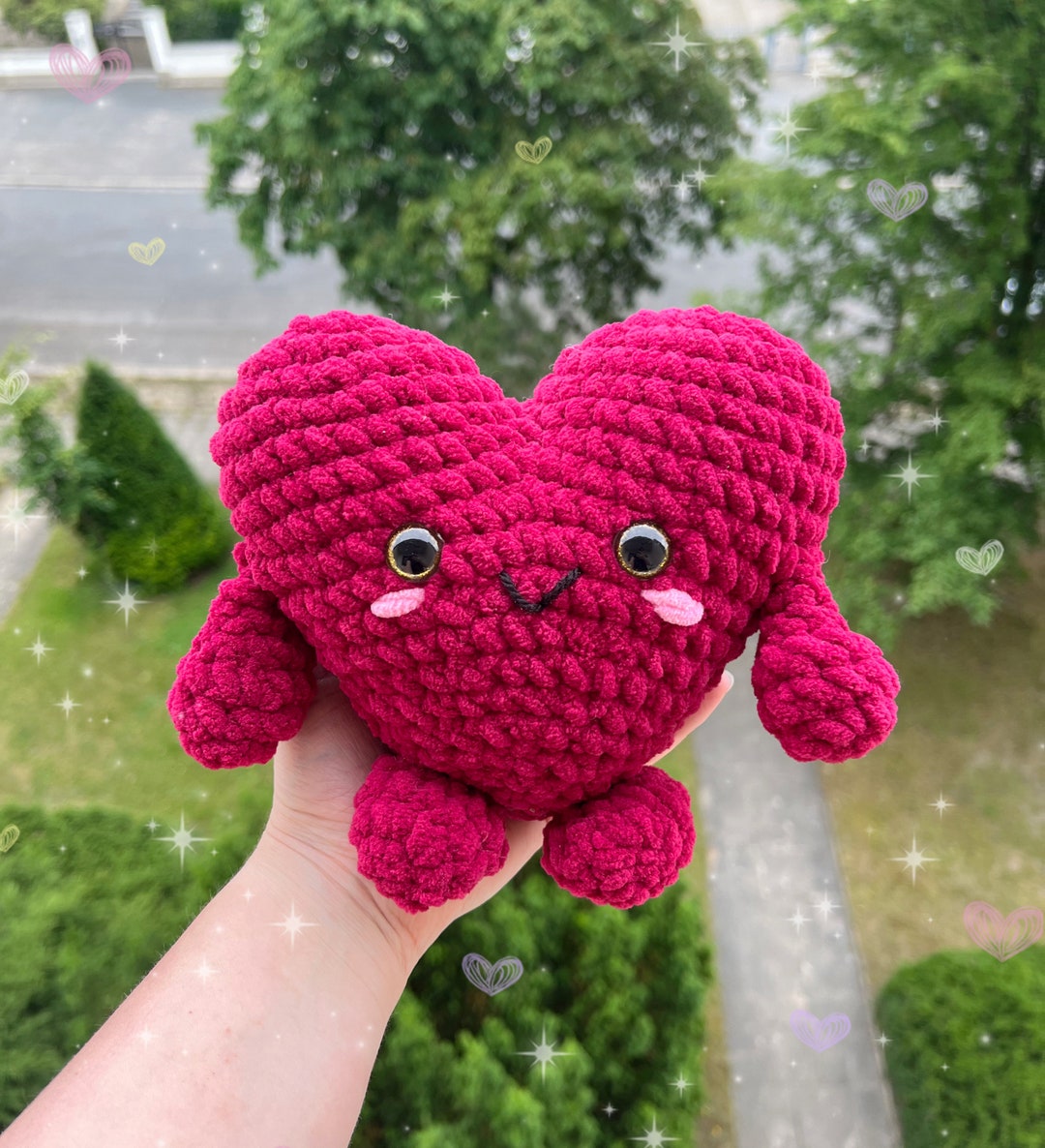 Игрушка Heart Buddy Amigurumi, милое и мягкое мягкое плюшевое сердечко ...
