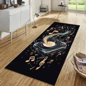 Record and Music Notes Rug, Music Room Rug, Record Runner Rug, Record Area Rug, Music Notes Rug, Music Runner Rug, Record Rug, Notes Rug