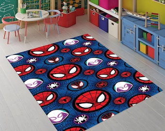 Spider-Man Rug, Kids Room Decor, Non-Slip Superhero Rug