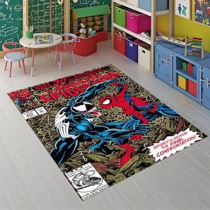 Spiderman Rug, Spiderman Poster Rug, Super Hero Rug, Spiderman Area Rug, Movie Rug, Kids Room Rug, Spiderman Lovers Gift, Comic Book Rug